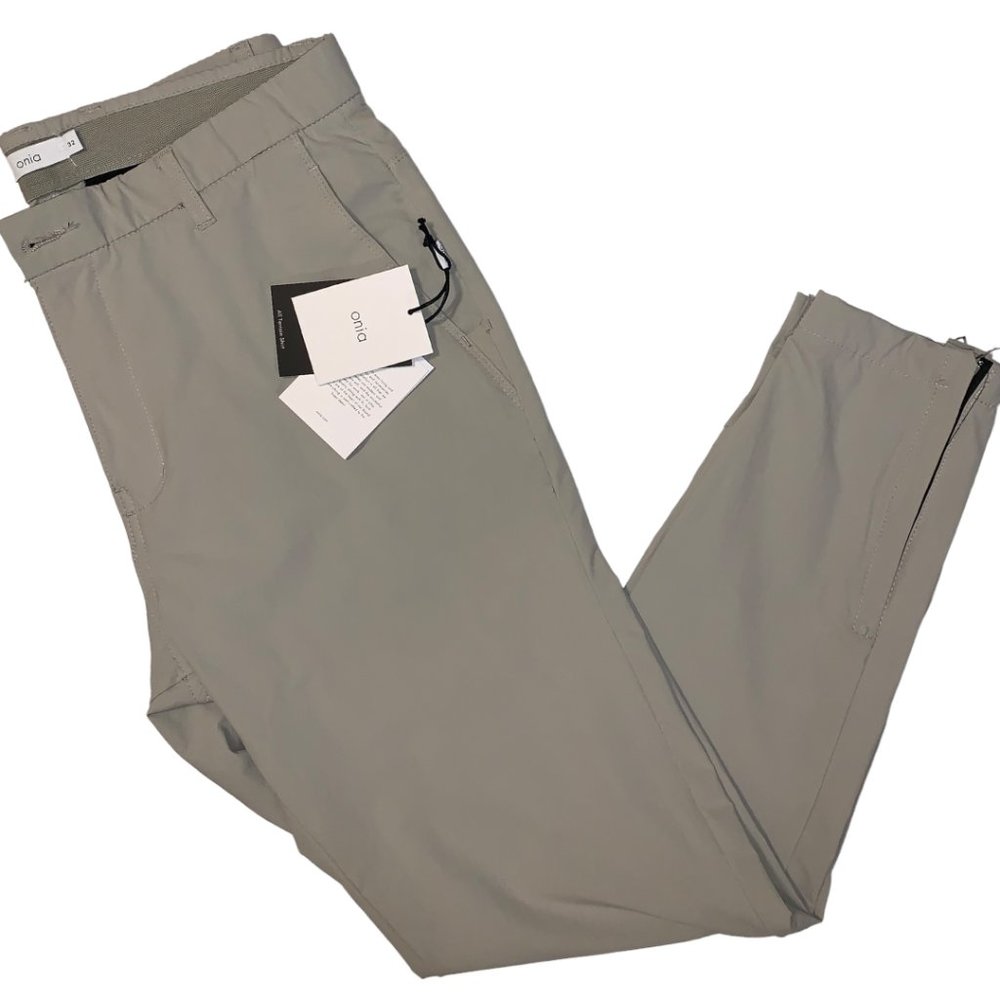 🔥NEW🔥 Mens ONIA 360 Slim Fit Tech Pant 32 Waist Khaki Stretch Lightweight $100